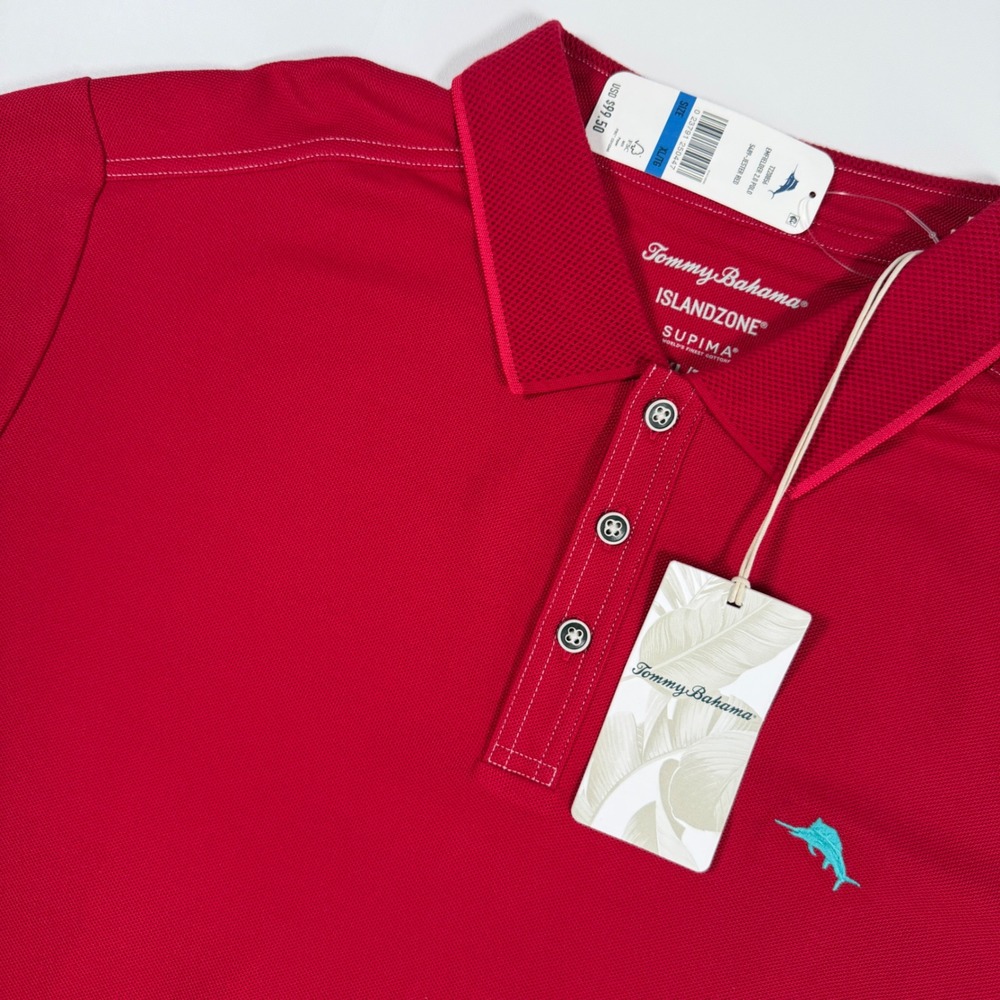 Tommy Bahama Polo Shirt Mens XL Red IslandZone Supima Emfielder 2.0 TZ20962 NEW
